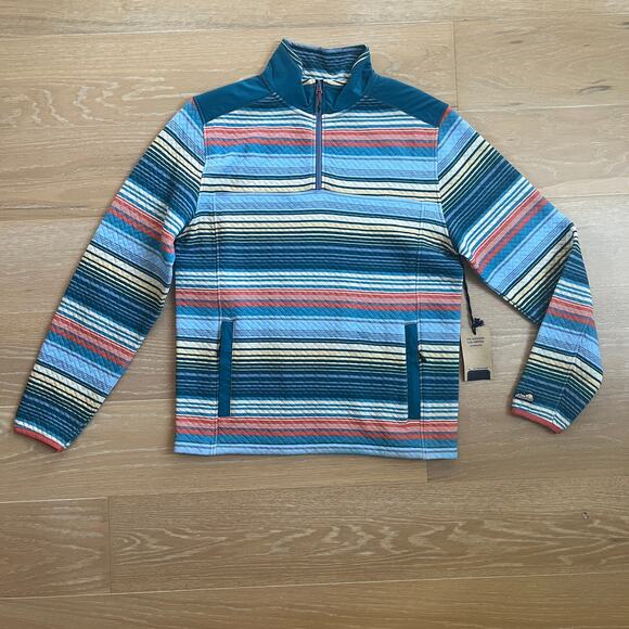 Chubbies Men's Long-Sleeve Even Keel Textured-Stripe-Pattern 1/4-Zip Pullover - Picture 1 of 5